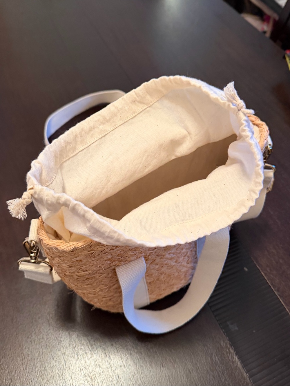 NWT J.Crew Factory Raffia Straw Mini Tote Bag Summer Beach Handle and Strap - Picture 9 of 14